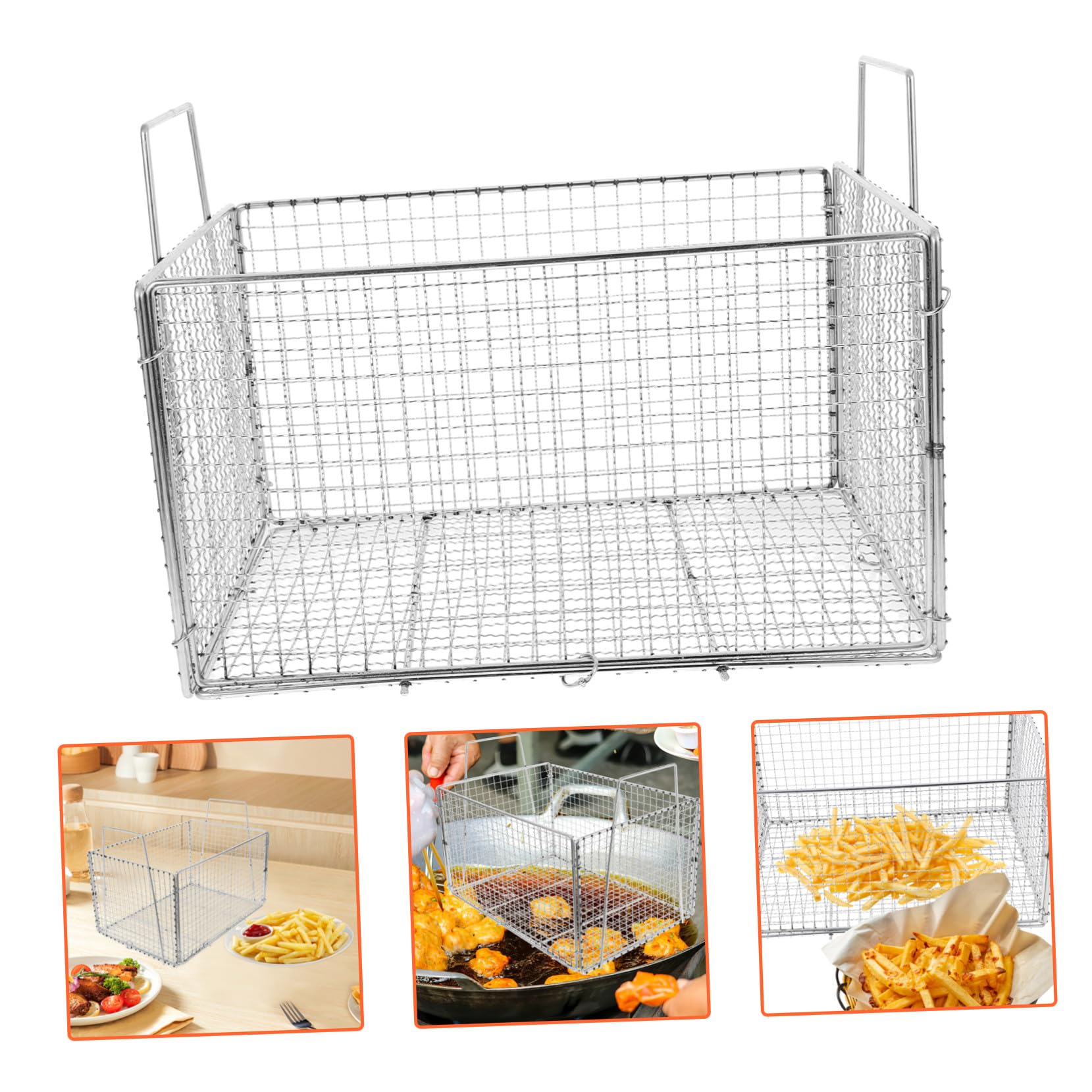 iplusmile Cestello Multifunzione Pieghevole in Acciaio Inossidabile per Cucina, Filtro per Olio e Scolapasta, Facile da Pulire, per Lavare Verdure