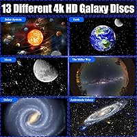 Vista 2 de Hbaushun Proyector de planetario, proyector de galaxia, proyector de estrellas con 13 discos de galaxia reemplazables, proyector de cielo nocturno
