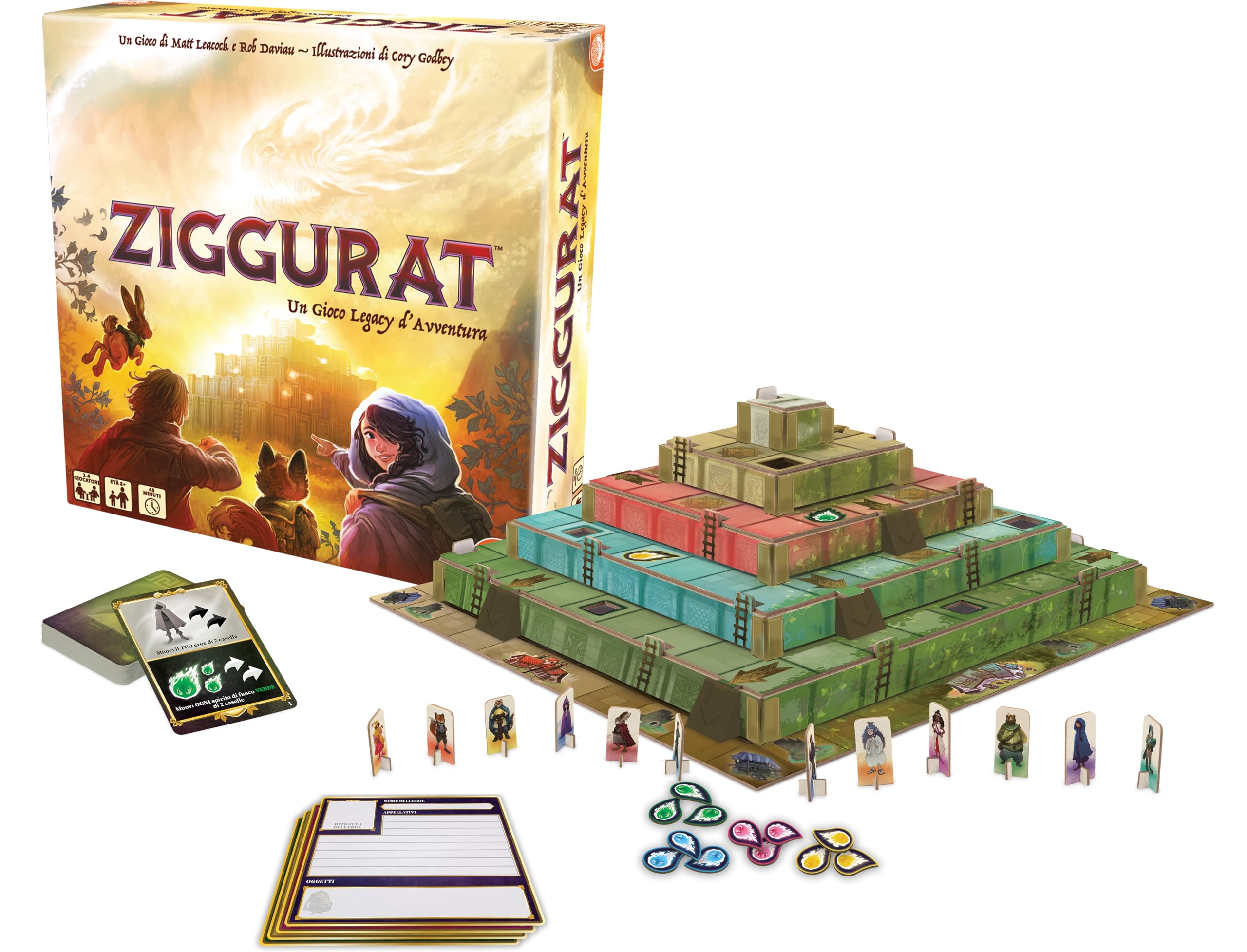 Asmodee Ziggurat gra planszowa, dla 2-4 graczy, 8+ lat, wydanie włoskie