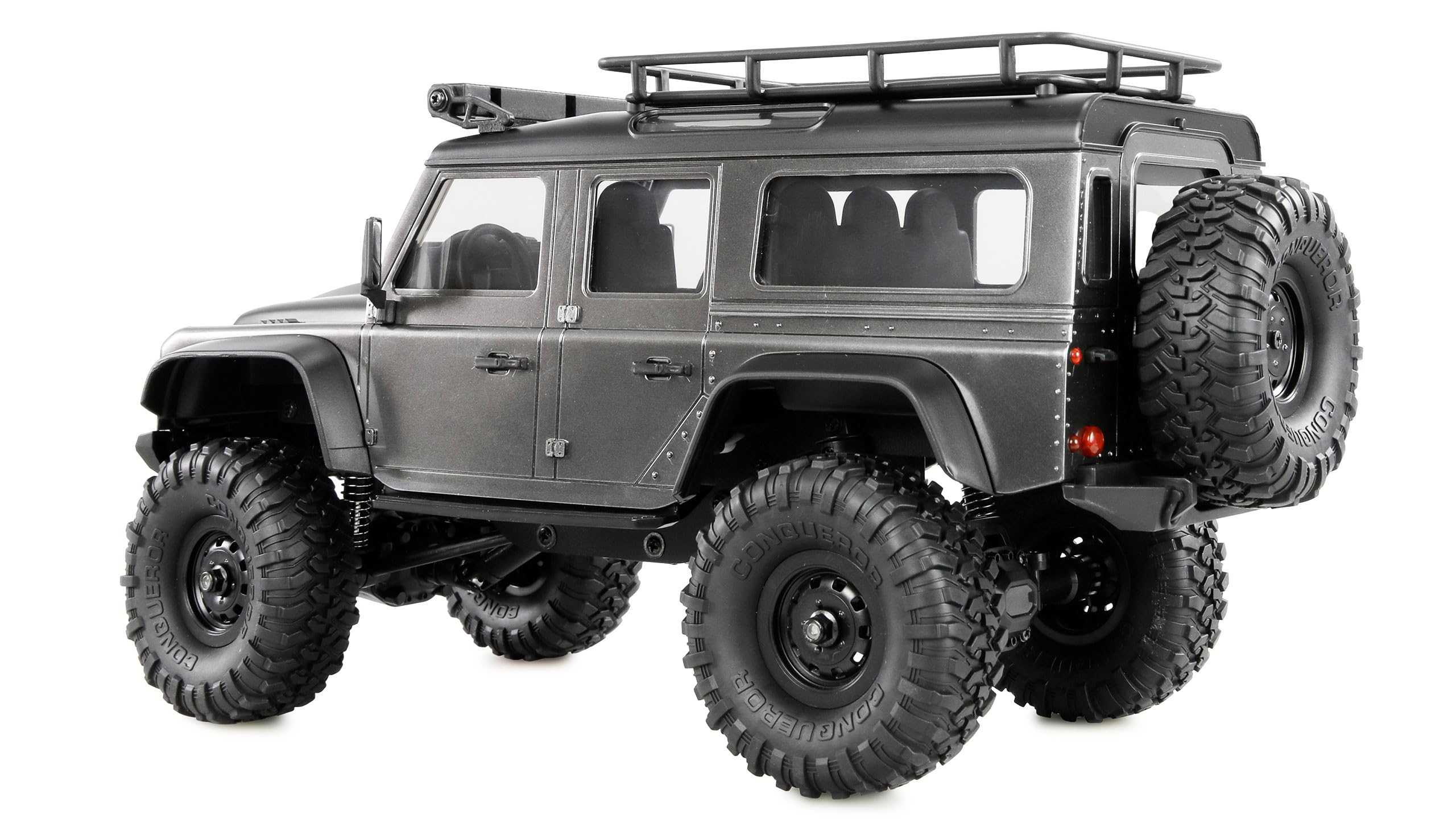 Amewi AMXRock Mini-D90 Scale Crawler 4WD 1:16 RTR grigio con telecomando, batteria, cavo di ricarica