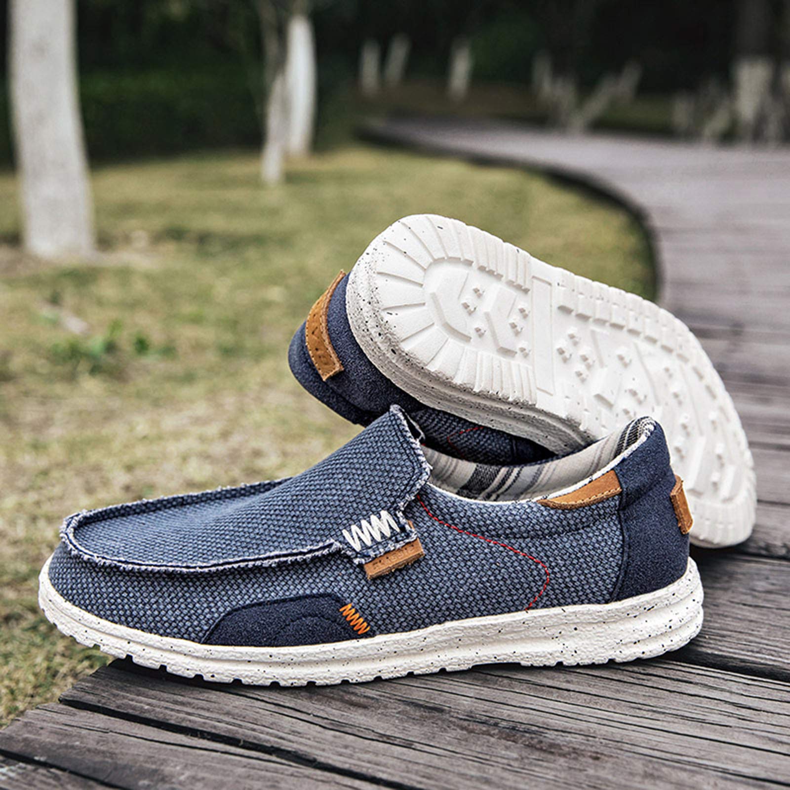 Mocassini Uomo Comfort Leggero Scarpe di Tela per Leggere Casual Scarpe da Ginnastica Piatte Antiscivolo Resistenti all'Usura per Tutti i Giorni