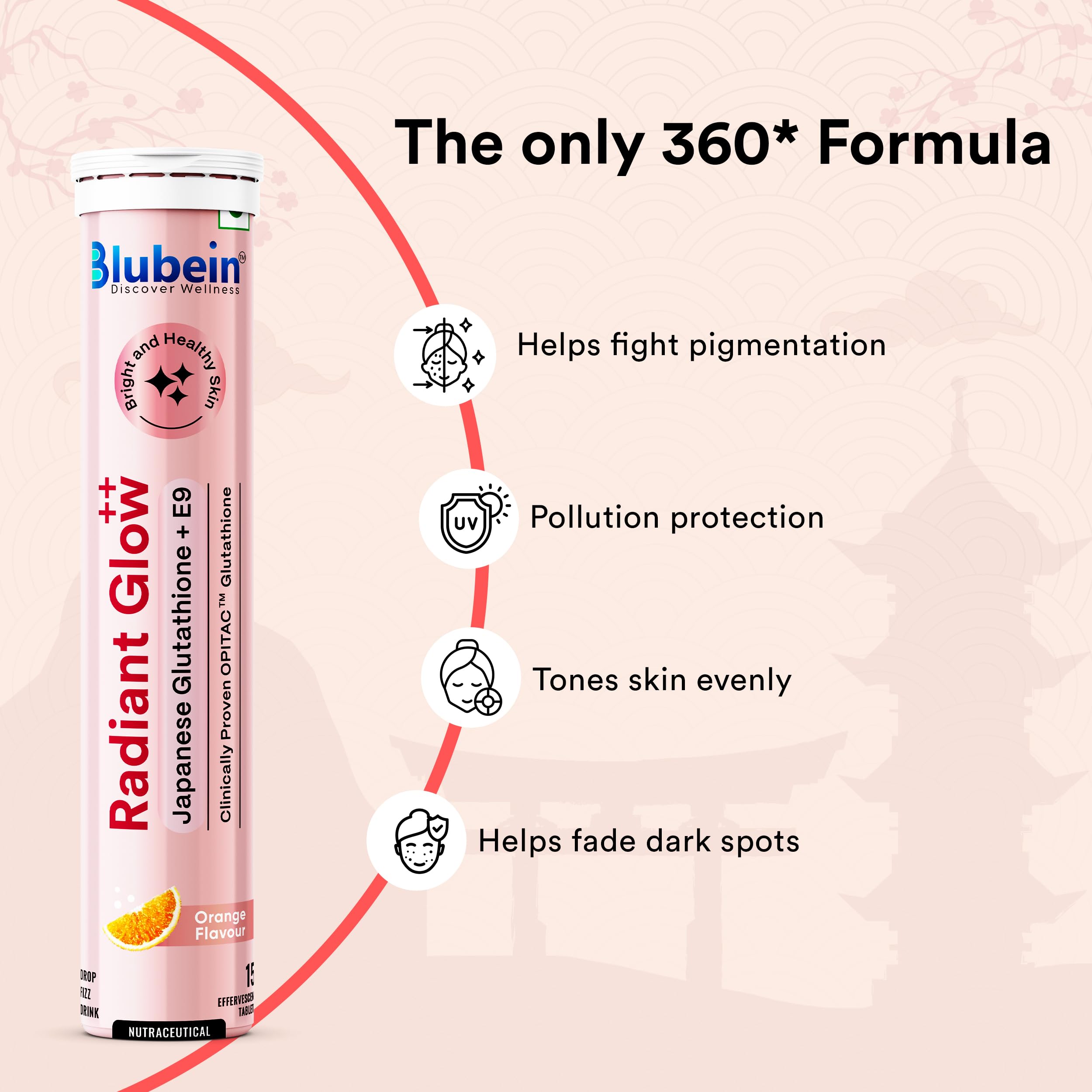 Blubein Skin Radiant Glow Drink| Japanese OPITAC GLUTATHIONE for Healthy & Glowing Skin