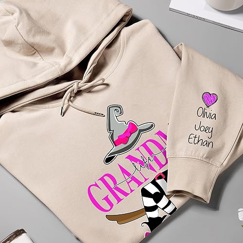 Miniatura 4 de GODMERCH Custom Grandma Shirts for Halloween, Personalized Sweatshirt with Grandkids Names on Sleeve, Gifts for Grandmothers