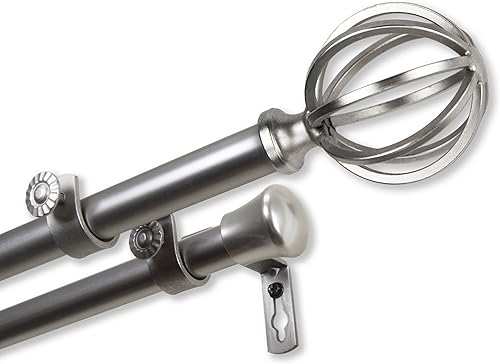 Rod Desyne 4762-285 - Barra de cortina doble para ventana de 34 pulgadas, 28.0 47.6in, níquel satinado