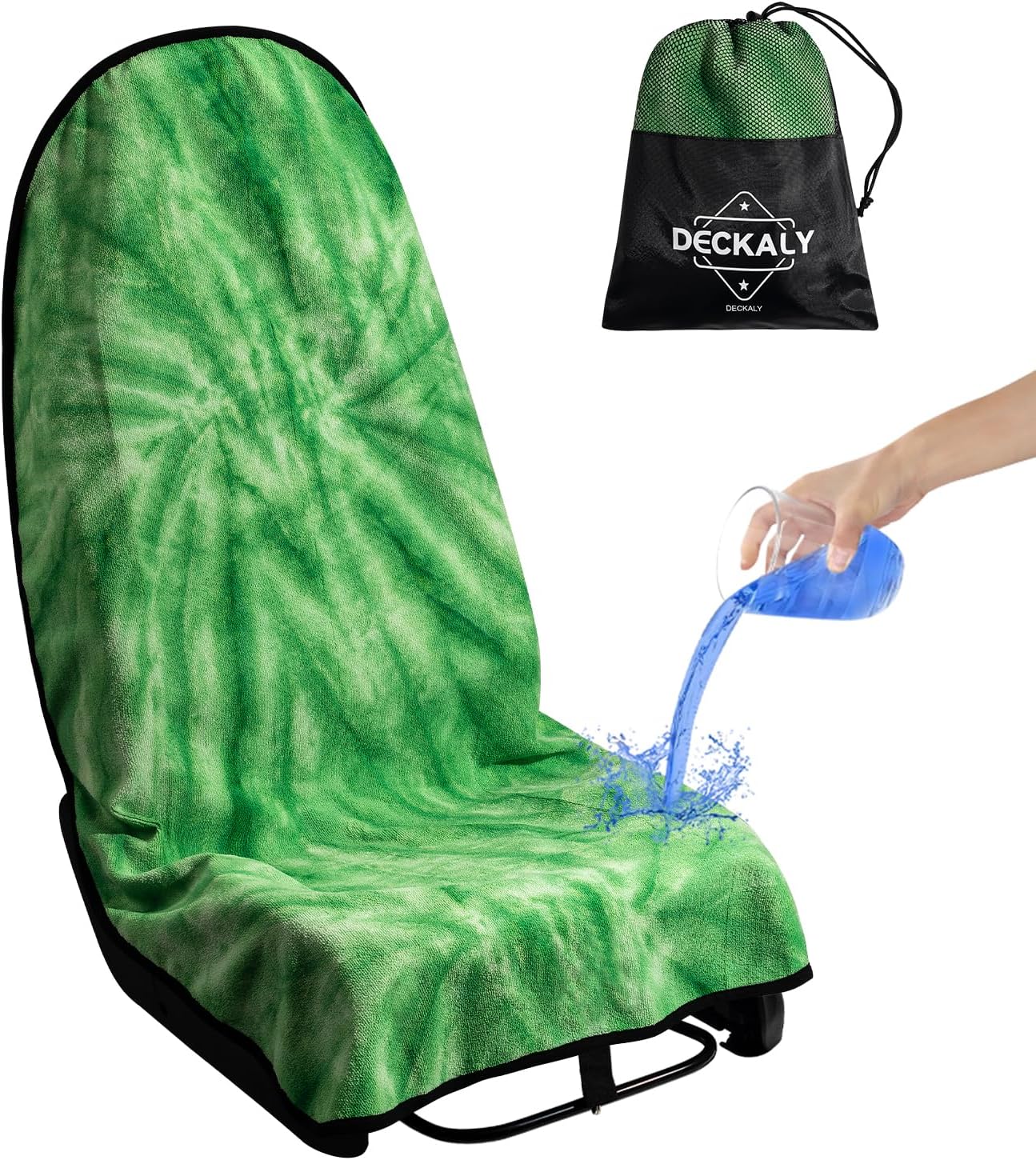 Car Seat Towel Covers with Storage Bag, Waterproof Sweatproof Towel Seat Cover Universal Front Seat Covers Machine Washable Non-Slip Seat Protector for Gym Workouts(Green, 1Pcs Front Seat Cover)