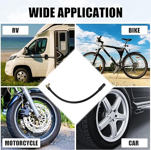 Miniatura 10 de X AUTOHAUX Inflador de neumáticos de 6 pulgadas, adaptador de manguera de bomba de aire, extensión de bloqueo de conexión de tubo de portabrocas