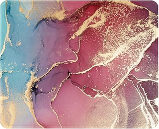 ITNRSIIET Gaming Mouse Pad with Stitched Edges, Premium-Textured Mouse Mat Pad, Non-Slip Rubber Base Mousepad for Laptop, Computer & PC, 10.2×8.3×0.12 inches, Modern Art Marble Texture