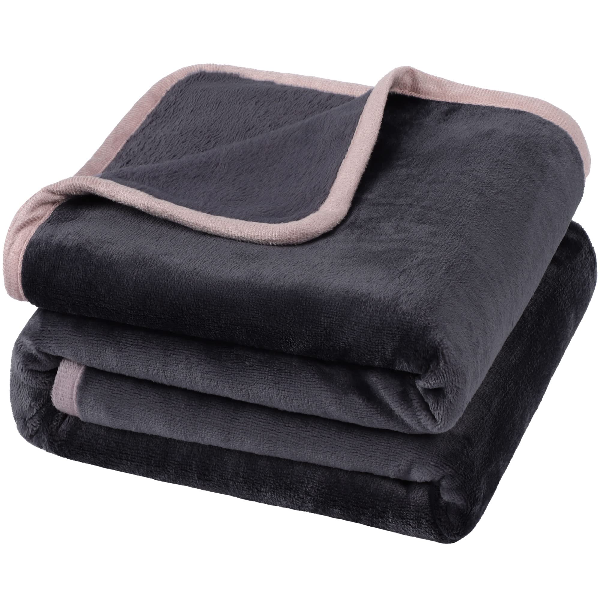 PiccoCasa Flannel Fleece Blanket Soft Lightweight Warm Fuzzy Blanket for All-Seasons, Luxury Comfy Decorative for Couch Living Room Slate Grey Single (130 x 150cm) — image 1