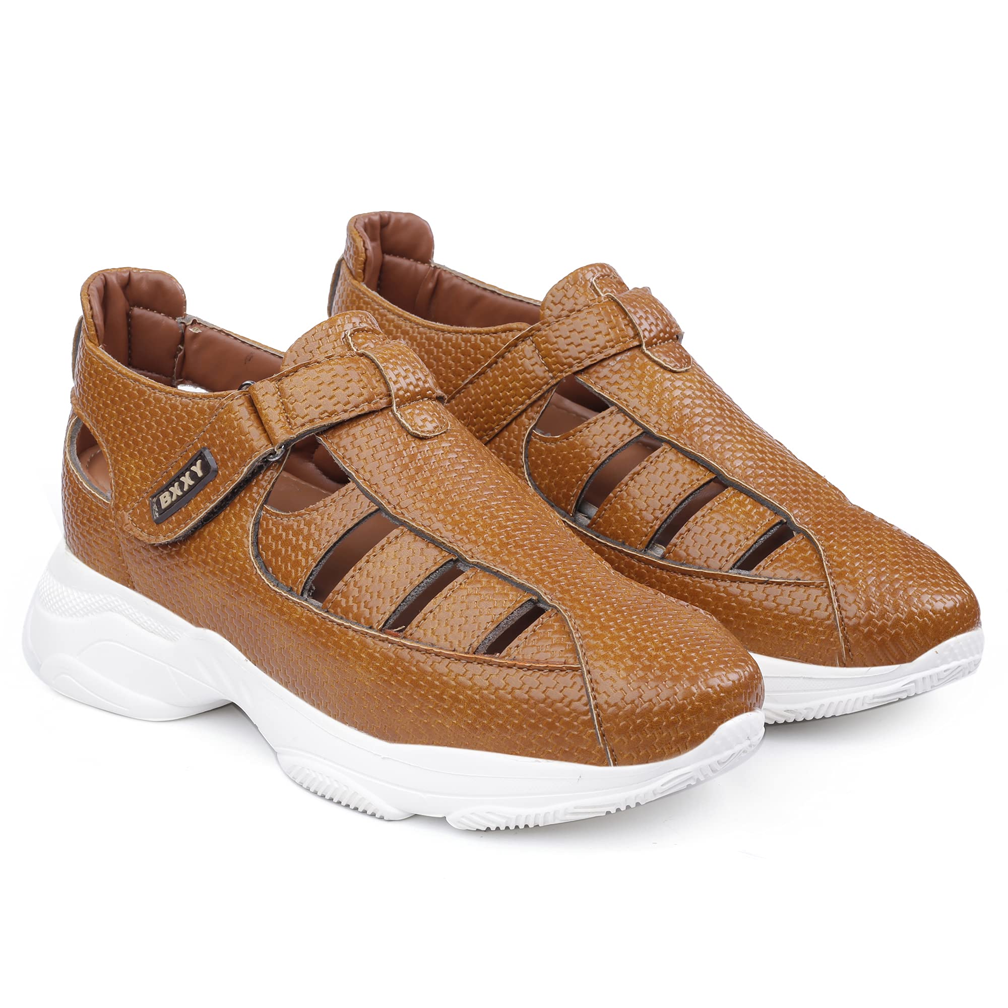 YUVRATO BAXI Mens 3 Inch Hidden Height Increasing Synthetic Material Tan Casual Slip-On Sandals.- 10 UK (B0CHSCNTSS) Amazon Price History, Amazon Price Tracker