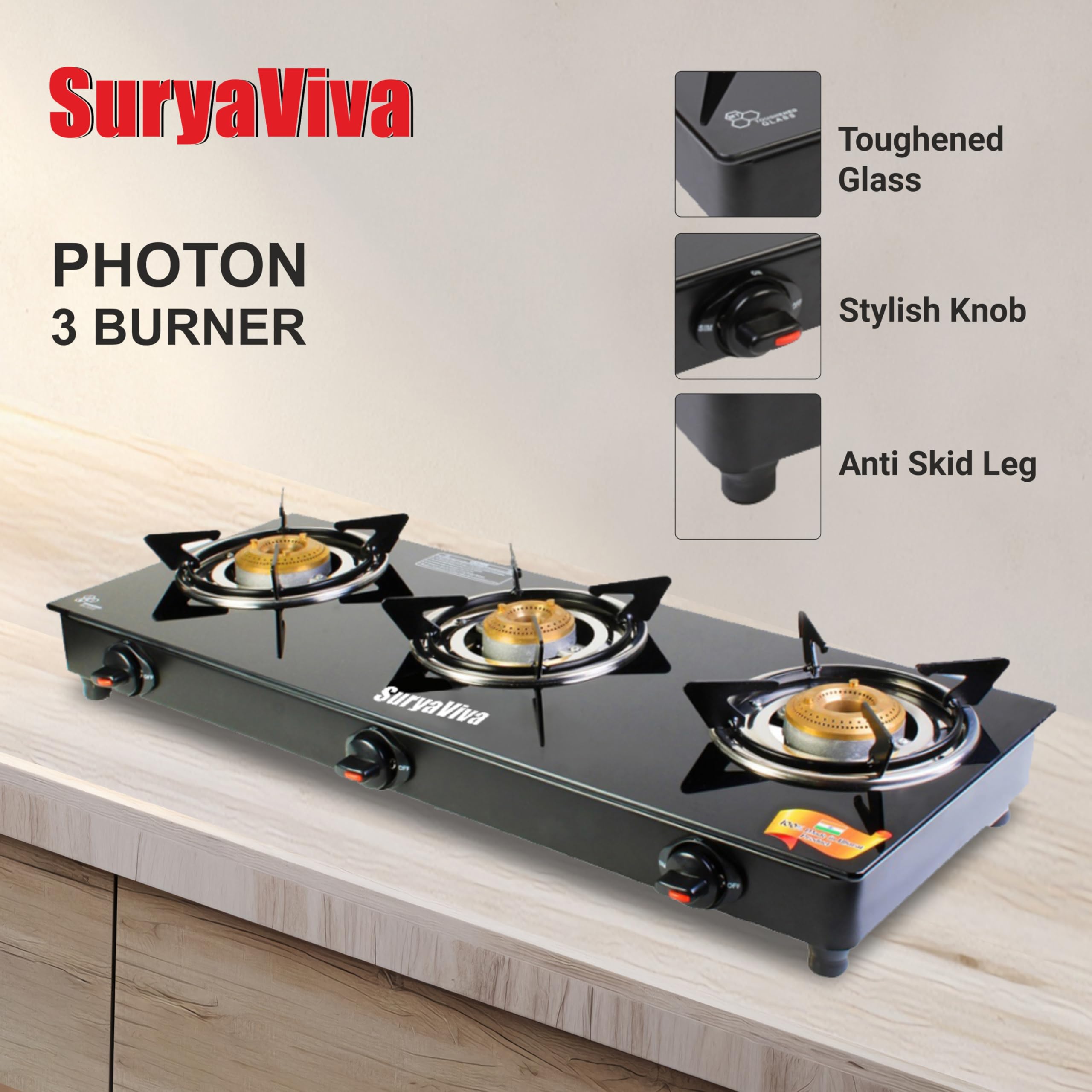 PSY-ON ORIGINAL SOFVI “WHOLE burn freely SURYAVIVA 3B Photon Bk Toughened 3 Cast Iron (Manual,Black