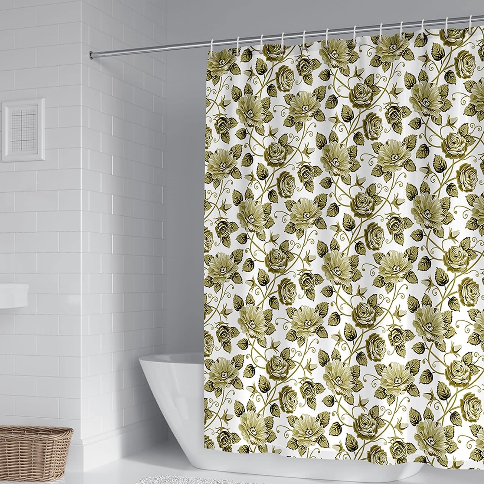 Rideau de douche 150x200cm polyester anti moisissure vert