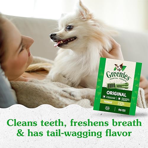 Miniatura 8 de Greenies - Golosinas naturales para la salud dental de perros chiquititos, sabor original, paquete de 27onzas (96 unidades)