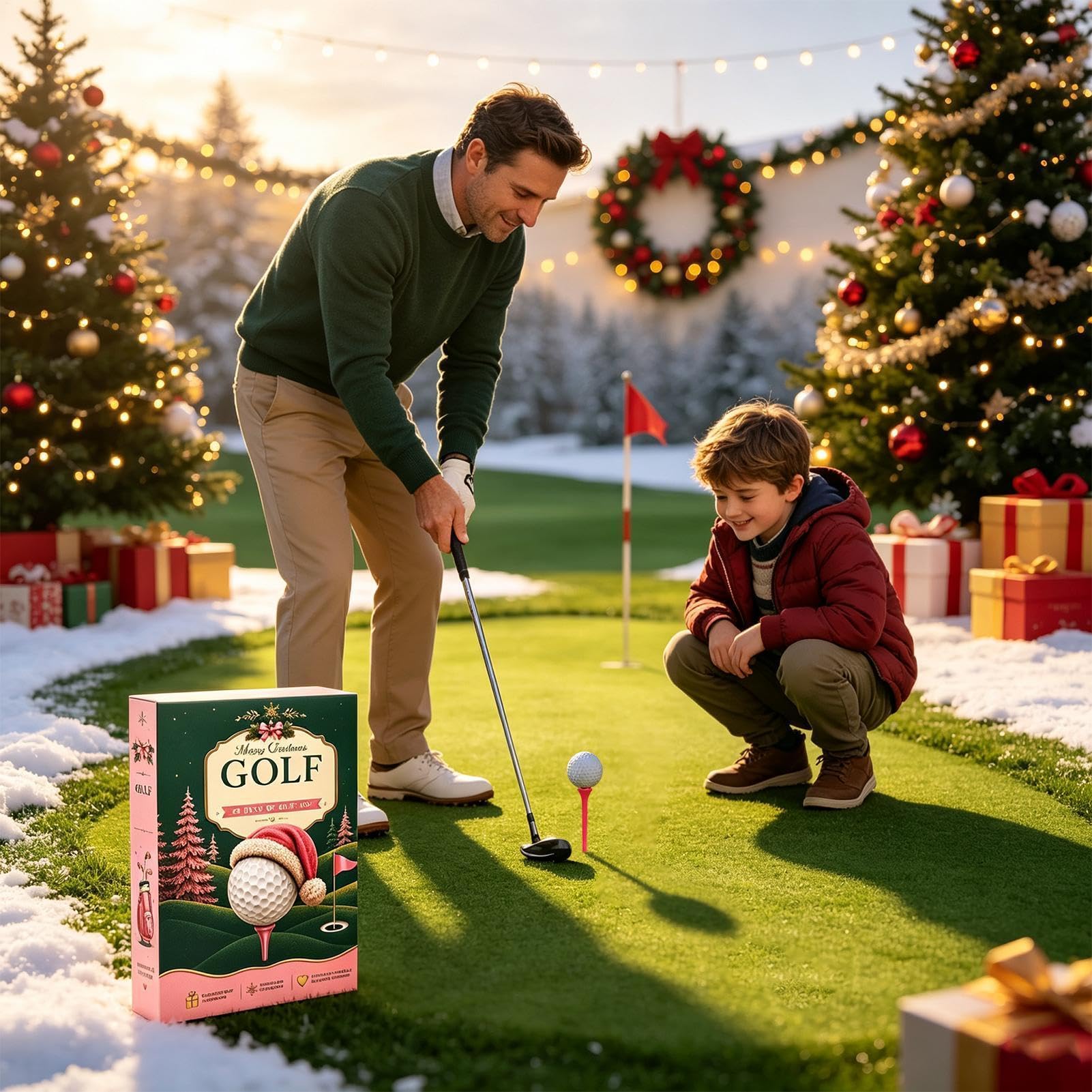 Calendrier de l'Avent Golf Coffret Cadeaux de Golf Balles Tees Marqueurs