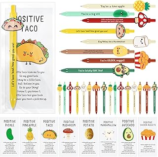 Landical 32 Set Positive Pens Gift Bulk Cute Funny Pen with Inspirational Card Employee