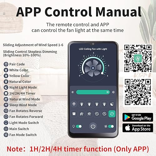 Vista 9 de Flower Gold Low Profile Ceiling Fan with Lights,Modern Flush Mount Bladeless Pendent Chanderlier,Stepless Dimming 3 Colors LED Light,20" Indoor