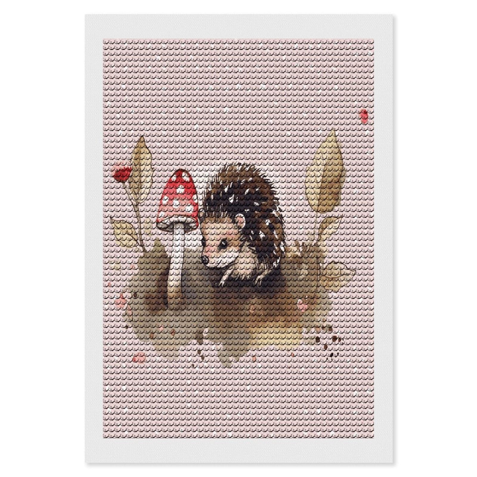 JTREHY Hedgehog Watercolor Painting Diamond Art Kits Personalized DIY Round Diamond Painting Kits for Beginner Full Drill Diamonds Dots Paintings for Adults Gem Art Crafts Home Decor