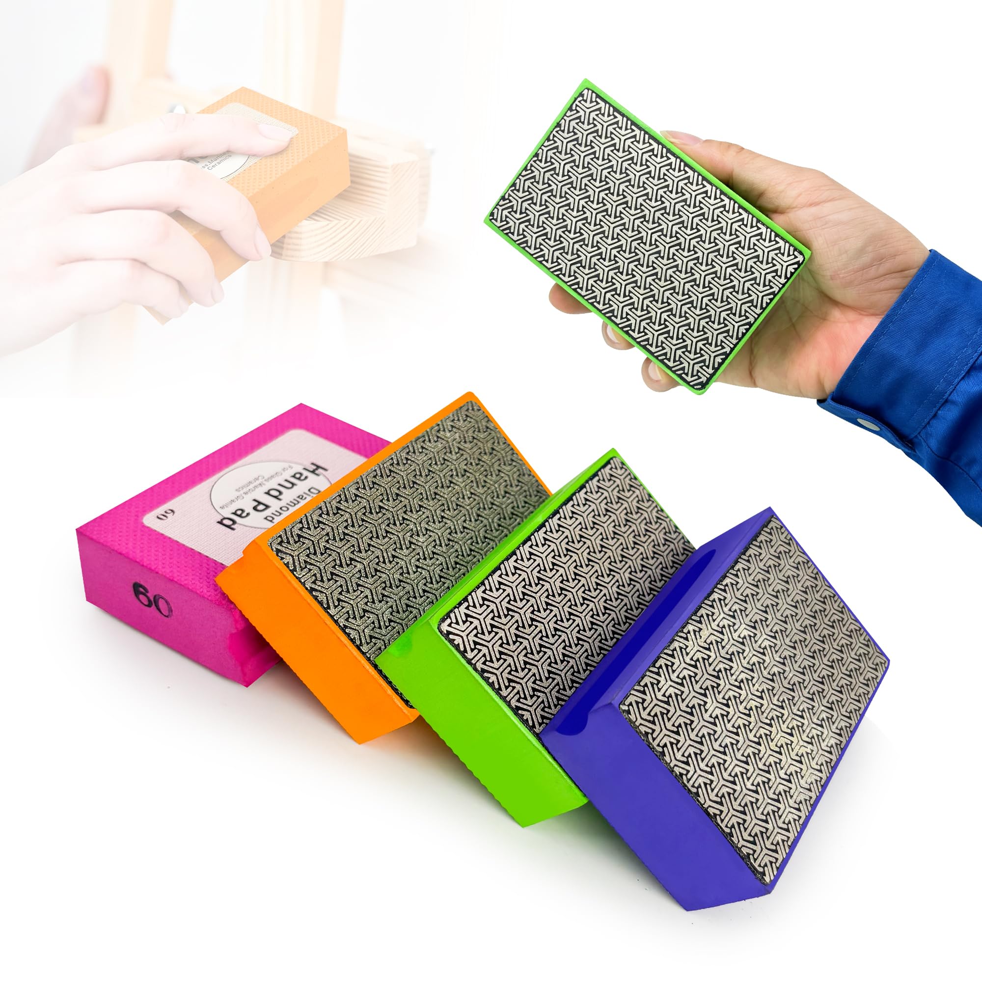Diamond Polishing Pads - 60 Grit for Glass, Wood & Metal -12 Diamond Polishing Pads - 60 Grit for Glass, Wood & Metal -12