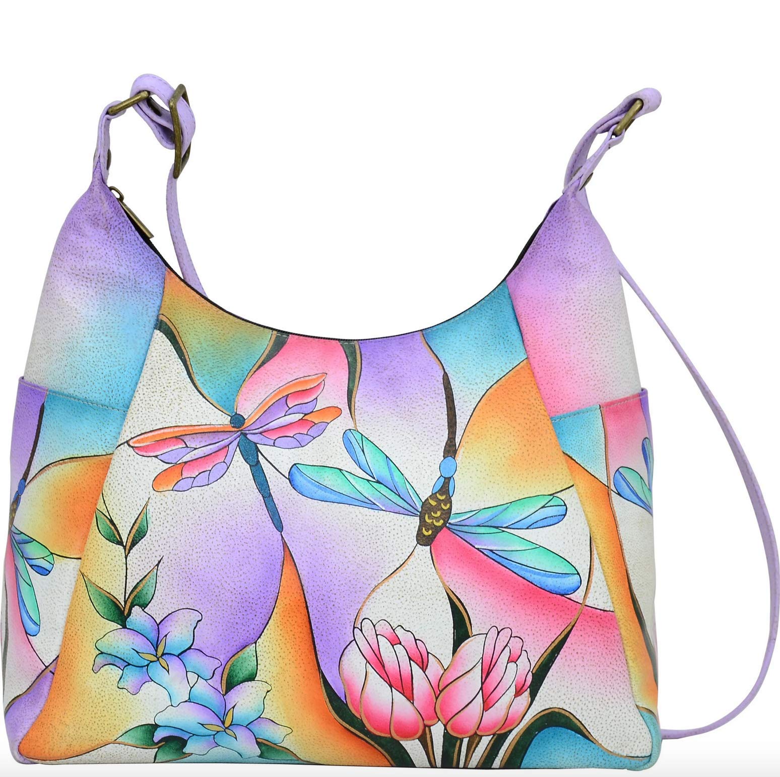 Anna By Anuschka Handpainted Large Multi Pocket Hobo