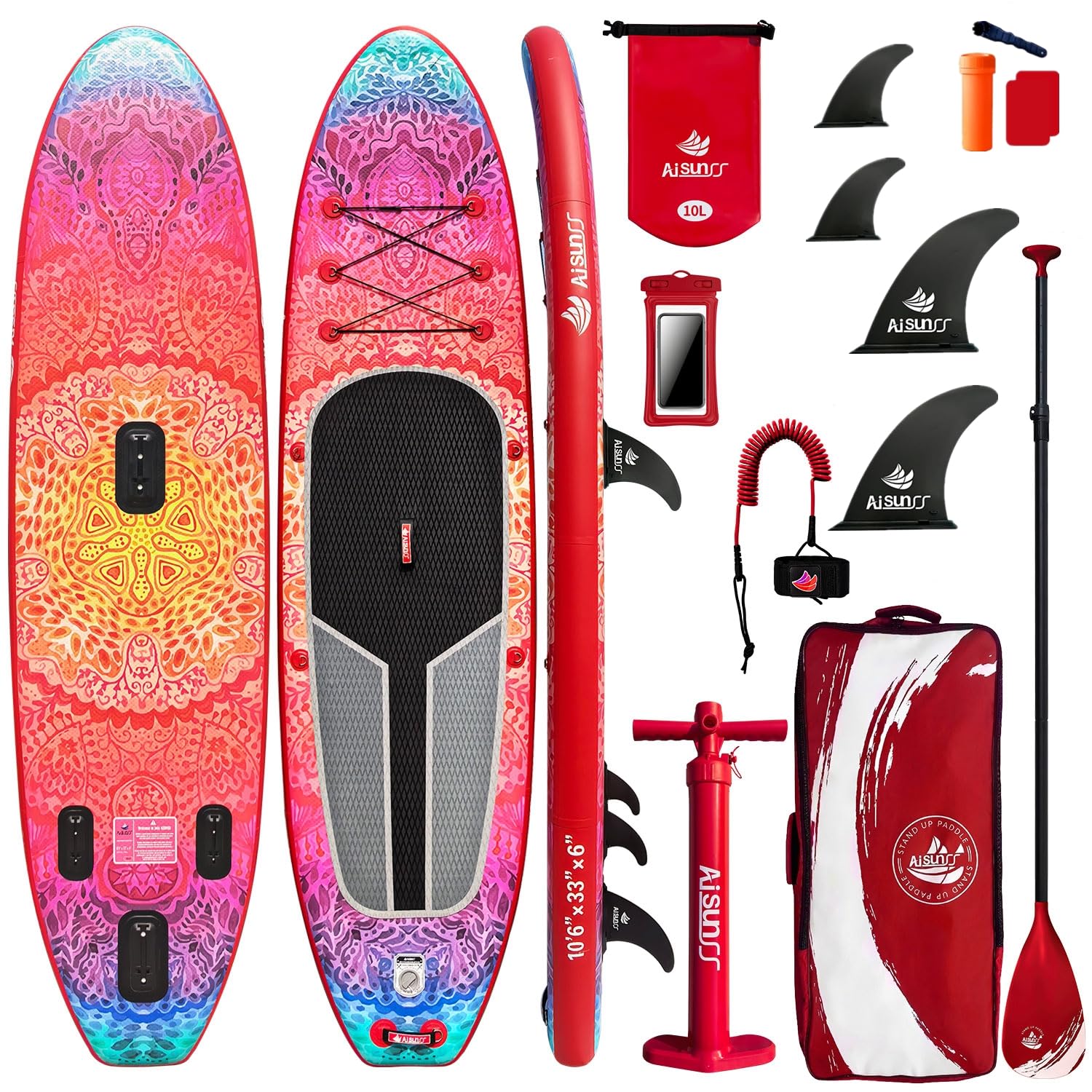 AISUNSS Inflatable Stand Up Paddle Boards with Premium SUP Paddle