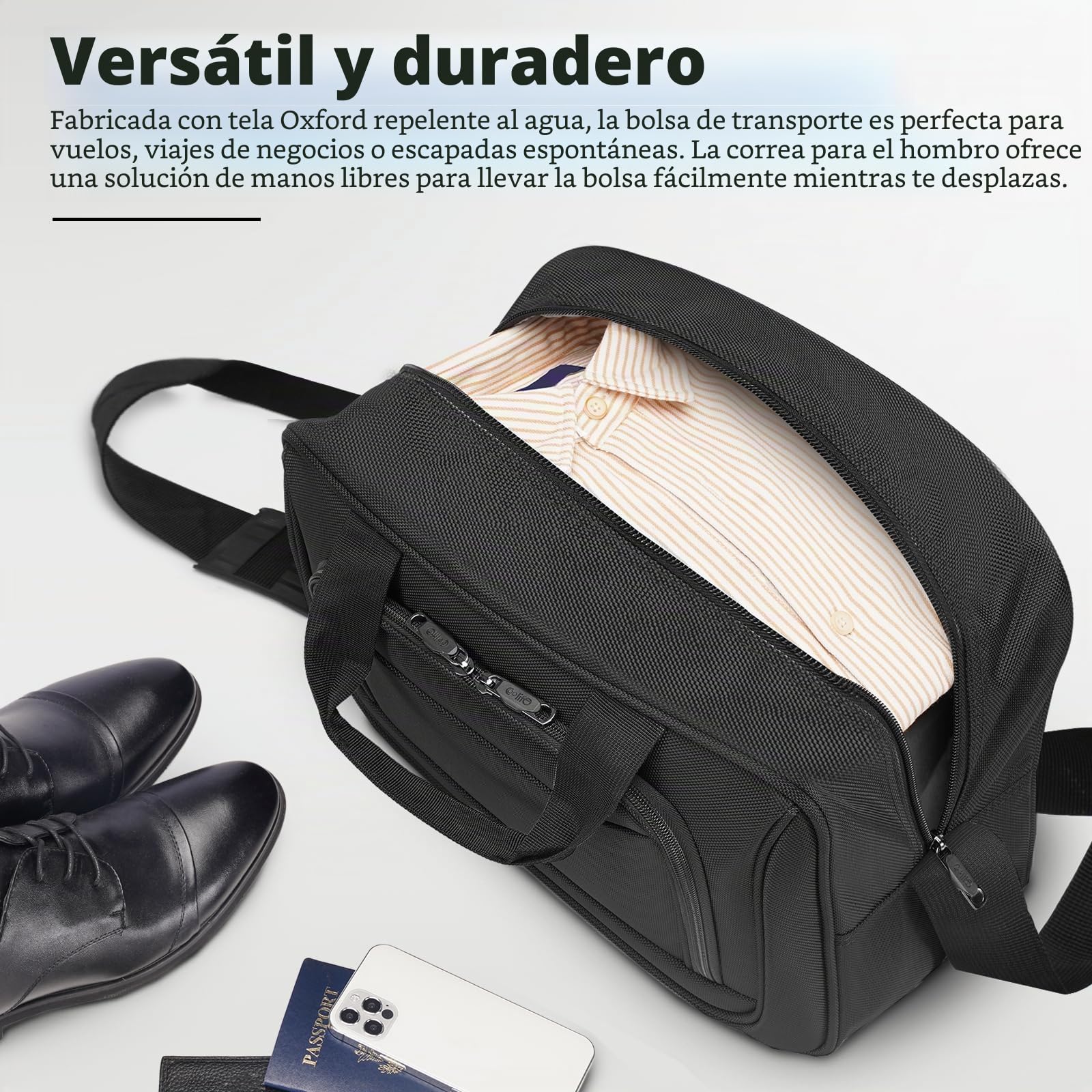 COOLIFE Maleta Trolley Blanda 66cm y 1 Bolsa Bandolera Grande