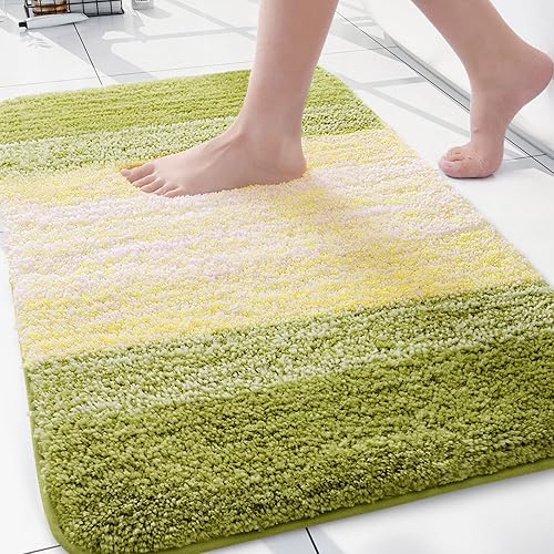 Miniatura 26 de Arotive - Tapetes de baño de microfibra, peludos, suaves, absorbentes, antideslizantes, gruesos, afelpados, se pueden lavar a máquina y secar