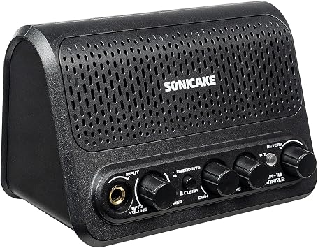 Sonicake 10W Mini Guitar Amp, Portable Guitar Combo Amplifier with Clean/Overdrive/Reverb, All-in-one Rechargeable BT Amplifier Speaker with Aux in Jack for Bedroom Practice - Triangle QAM-10
