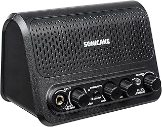 Sonicake 10W Mini Guitar Amp, Portable Guitar Combo Amplifier with Clean/Overdrive/Reverb, All-in-one Rechargeable BT Amplifier Speaker with Aux in Jack for Bedroom Practice - Triangle QAM-10