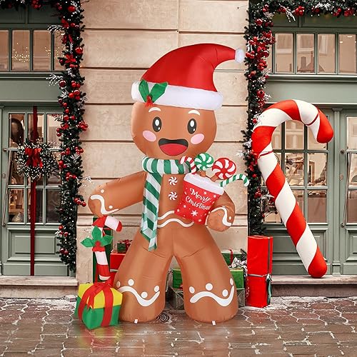 Vista 53 de VINGLI Decoraciones navideñas inflables para exteriores, decoración de patio inflable con soplador eléctrico para vacaciones, decoración de jardín