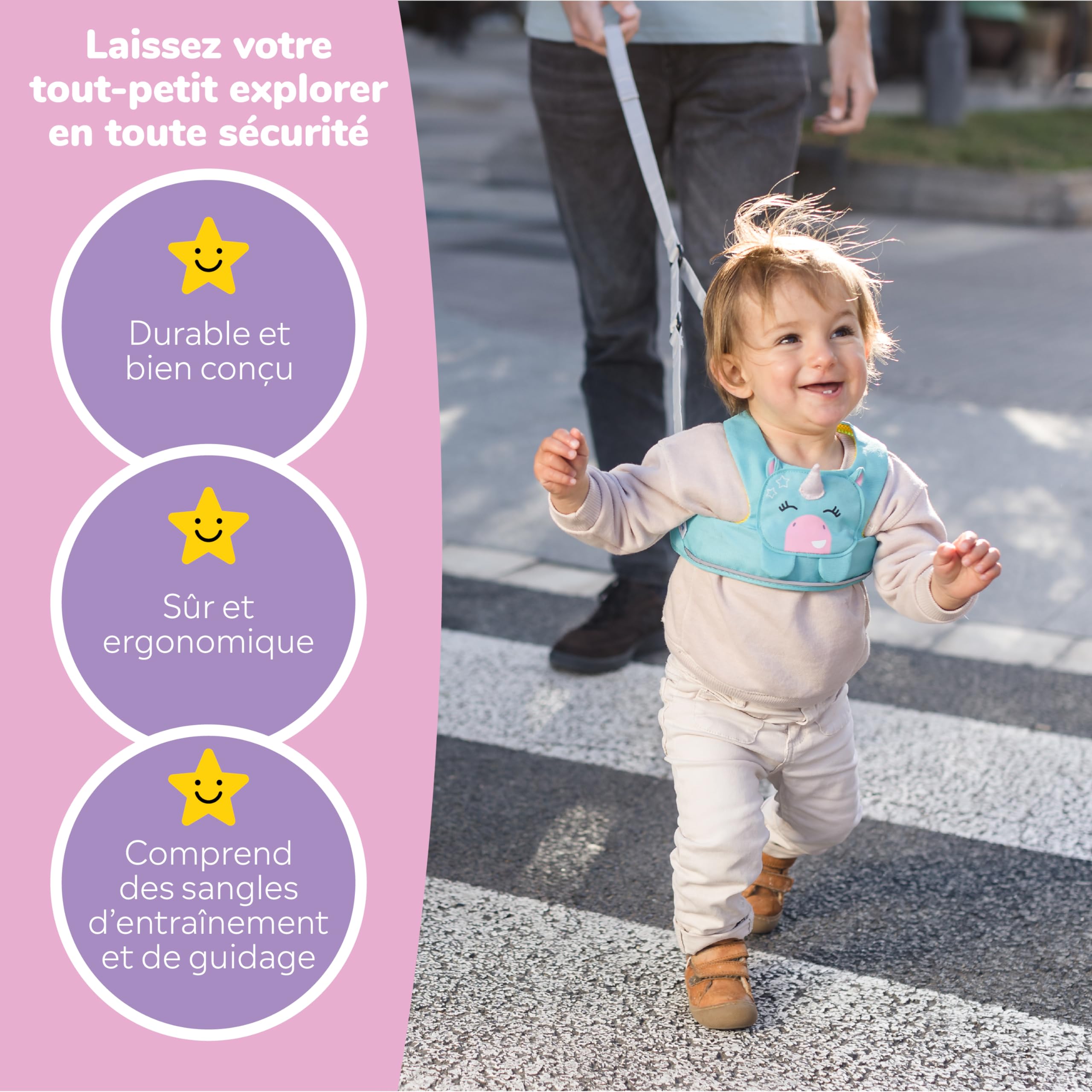 Trunki ToddlePak – Harnais Enfants, Harnais de Marche pour Bébé et Harnais Sécurité pour Enfants – Harnais Enfants Promenade Una Licorne (Turquoise)