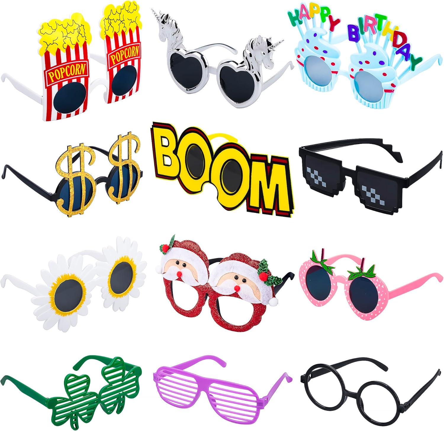 15 Pack Glasses Favor Sets Party Sunglasses Dress Up Themed Photo Booth Props Eyeglasses