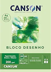 Bloco Desenho Branco A4 200g/m², Canson, 66667045, 20 Folhas