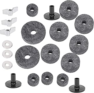 01 02 015 Drum Pad Replacement Kit, Professional Cymbal Replacement Accessories with Felt Pads Sleeves Nuts for Drum Maintainence for Drum Kit