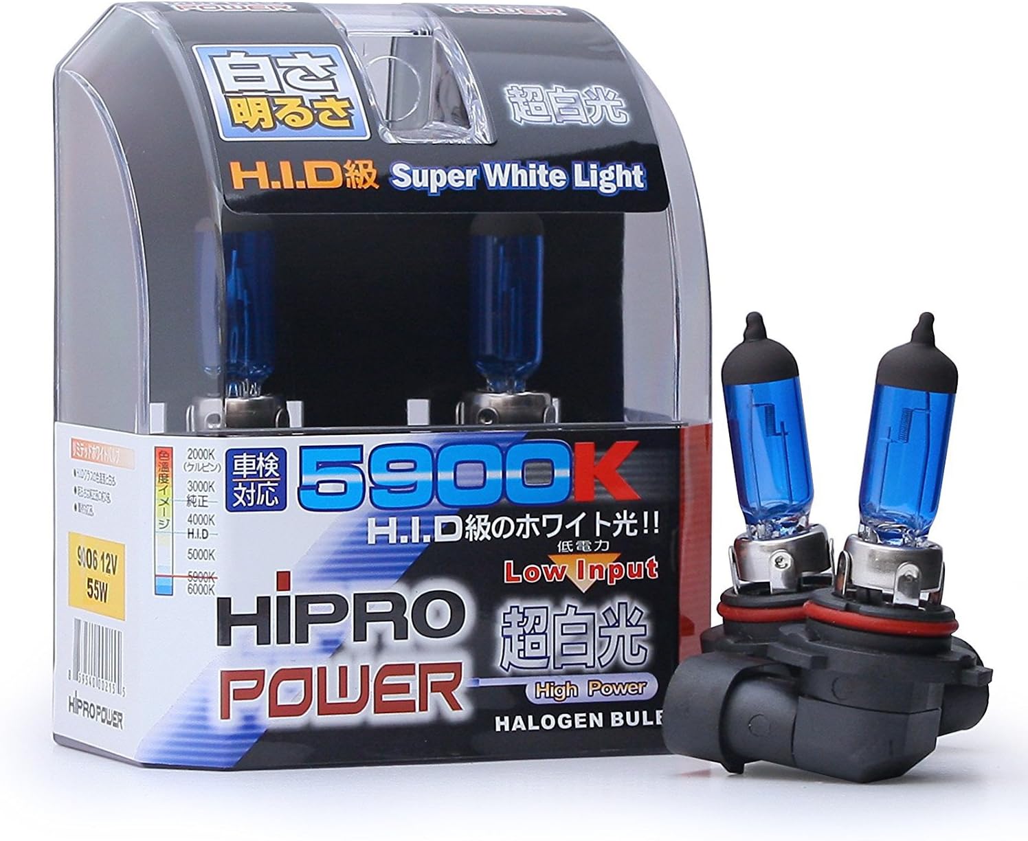Hipro Power 9006 5900K 55 Watt Super White Xenon HID Headlight Bulb - Low Beam