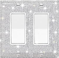 Vista 20 de Gaocai 1 pieza de placas de interruptor de diamantes de imitación brillantes plateadas y cubiertas de enchufes Placas de pared Cubierta