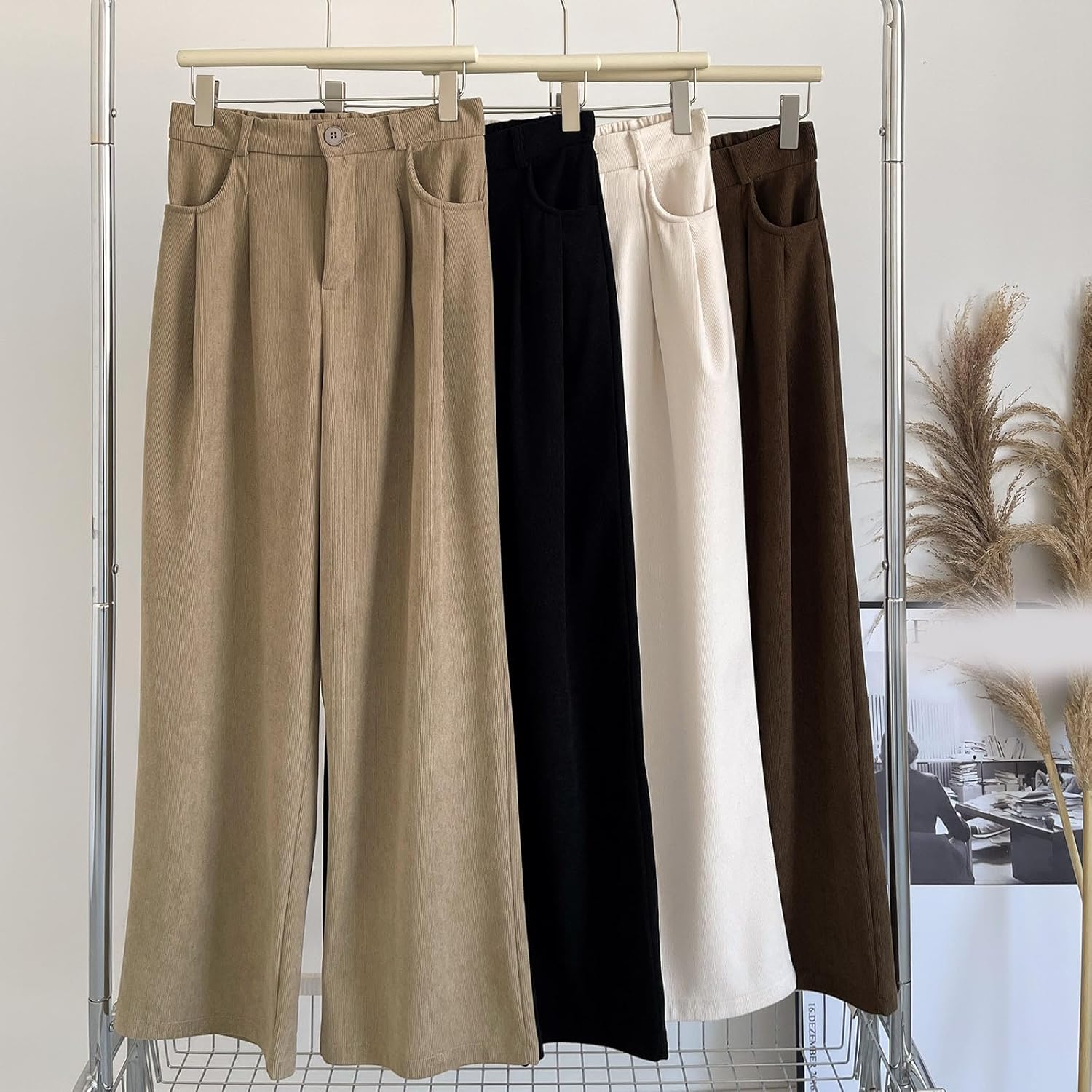 [GeRRiT] [SUNCN] 裏ボア コーデュロイパンツ レディース スウェット 裏起毛 冬 ボトムス ストレート ロングパンツ