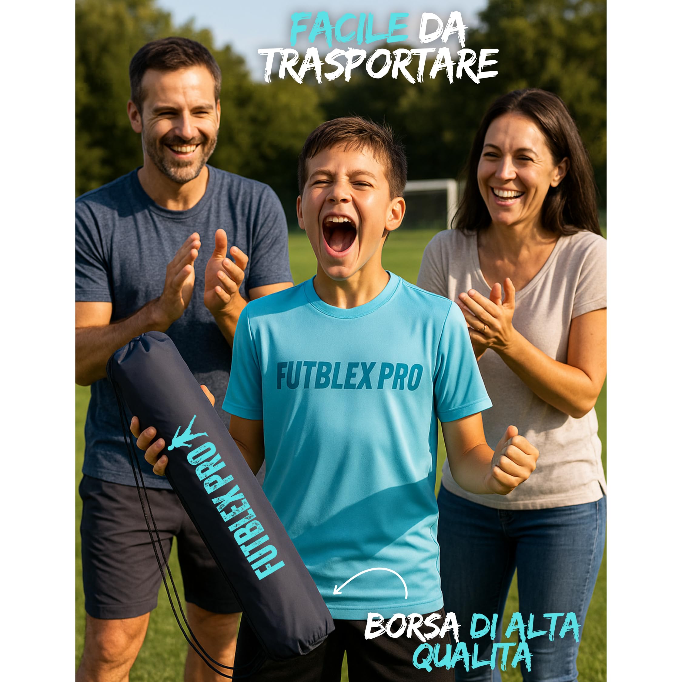 Alfombra per Allenamento Calcio – Include App di Allenamento con Video Interattivi e Routine Progressivi + Calzini Antiscivolo, Borsa di Trasporto e Scatola Premium per Regalo.