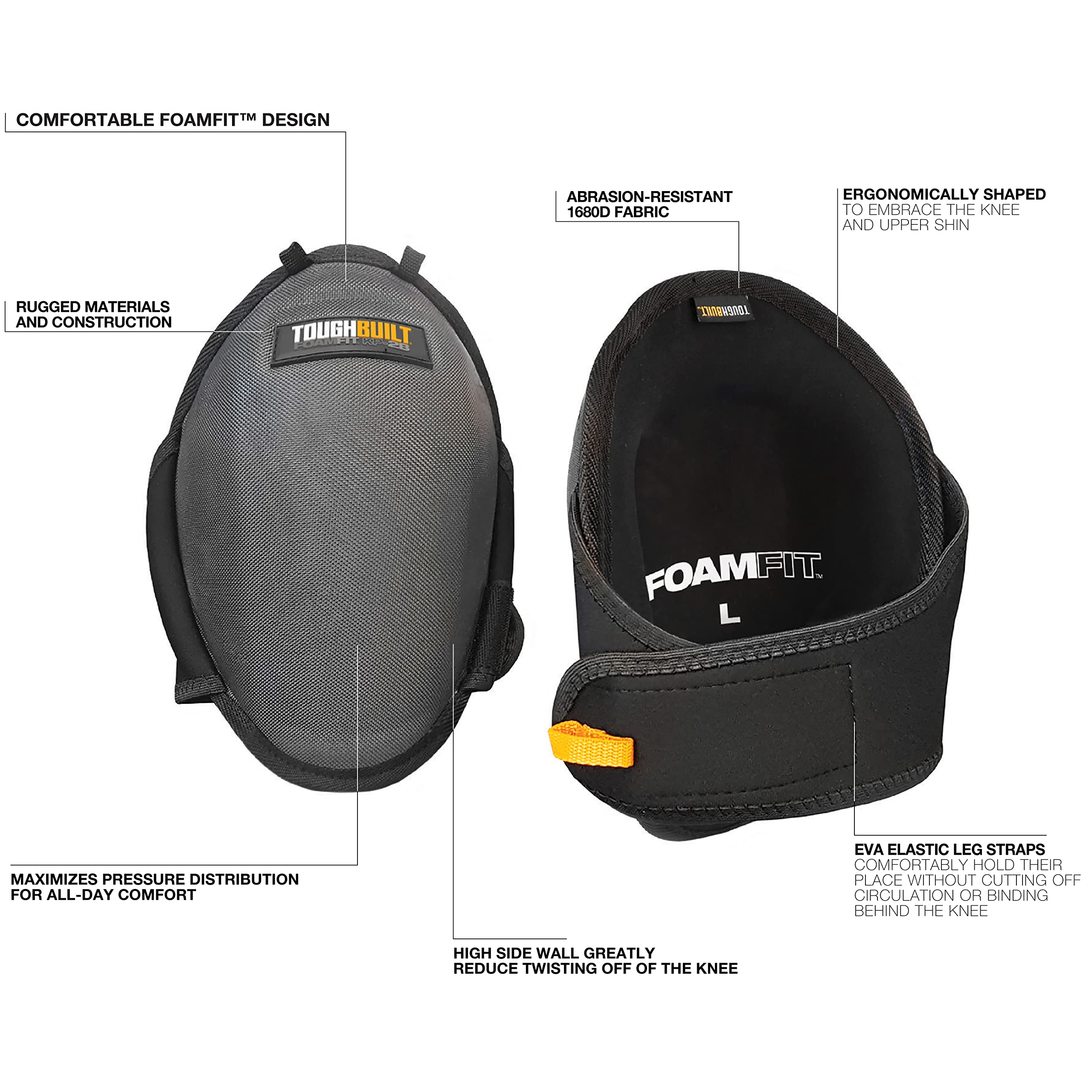 ToughBuilt Rodilleras FoamFit Gris