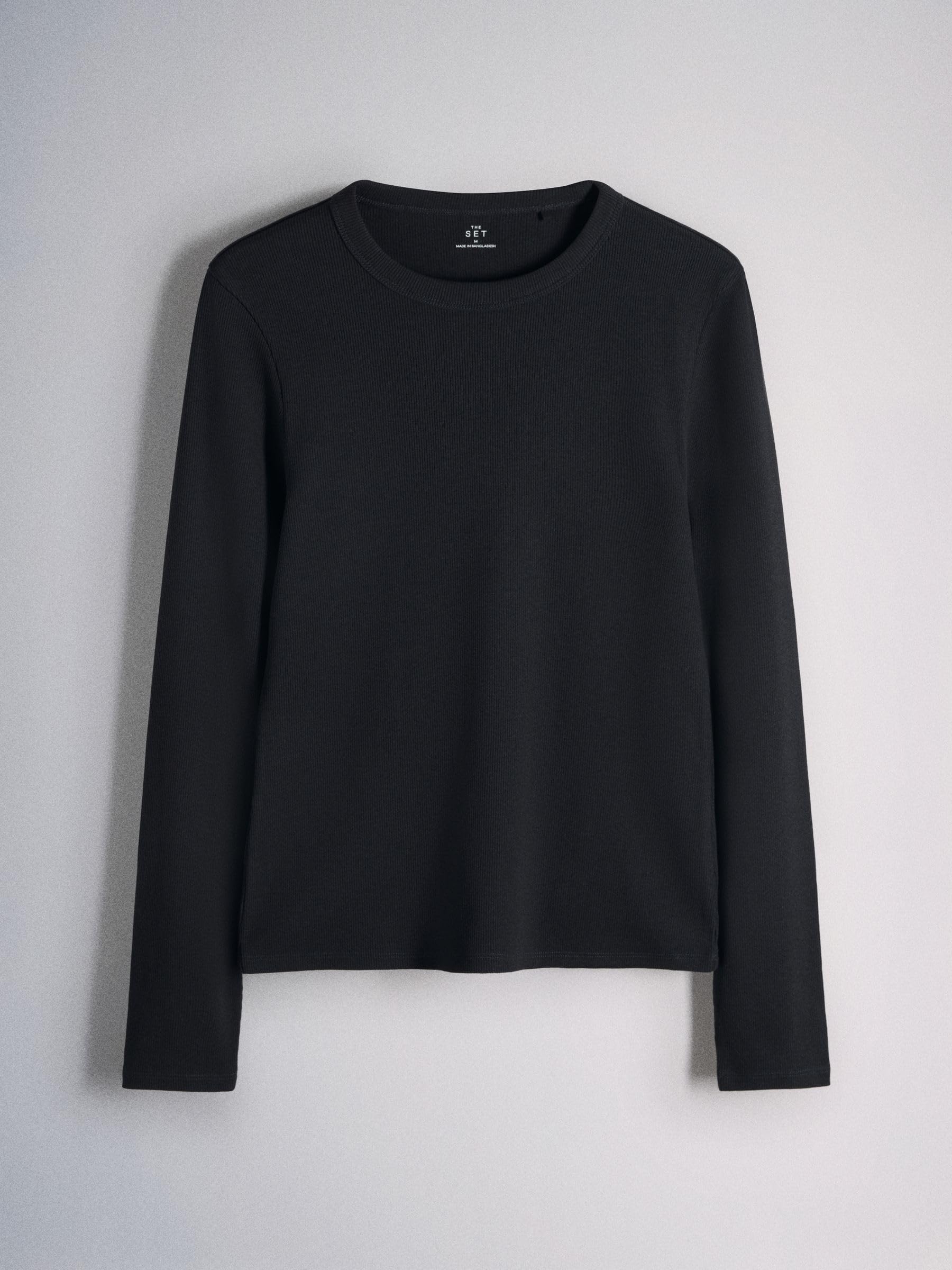THE SET Damen t gerippte Langarmshirts, 4er-Pack