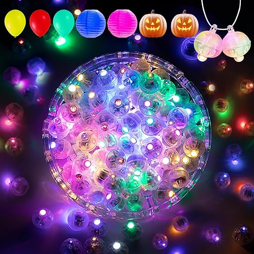 Aogist 100 luces de globo multicolor con gancho, largo tiempo de espera, mini luz impermeable para fiesta de cumpleaños, boda, Navidad, Halloween,