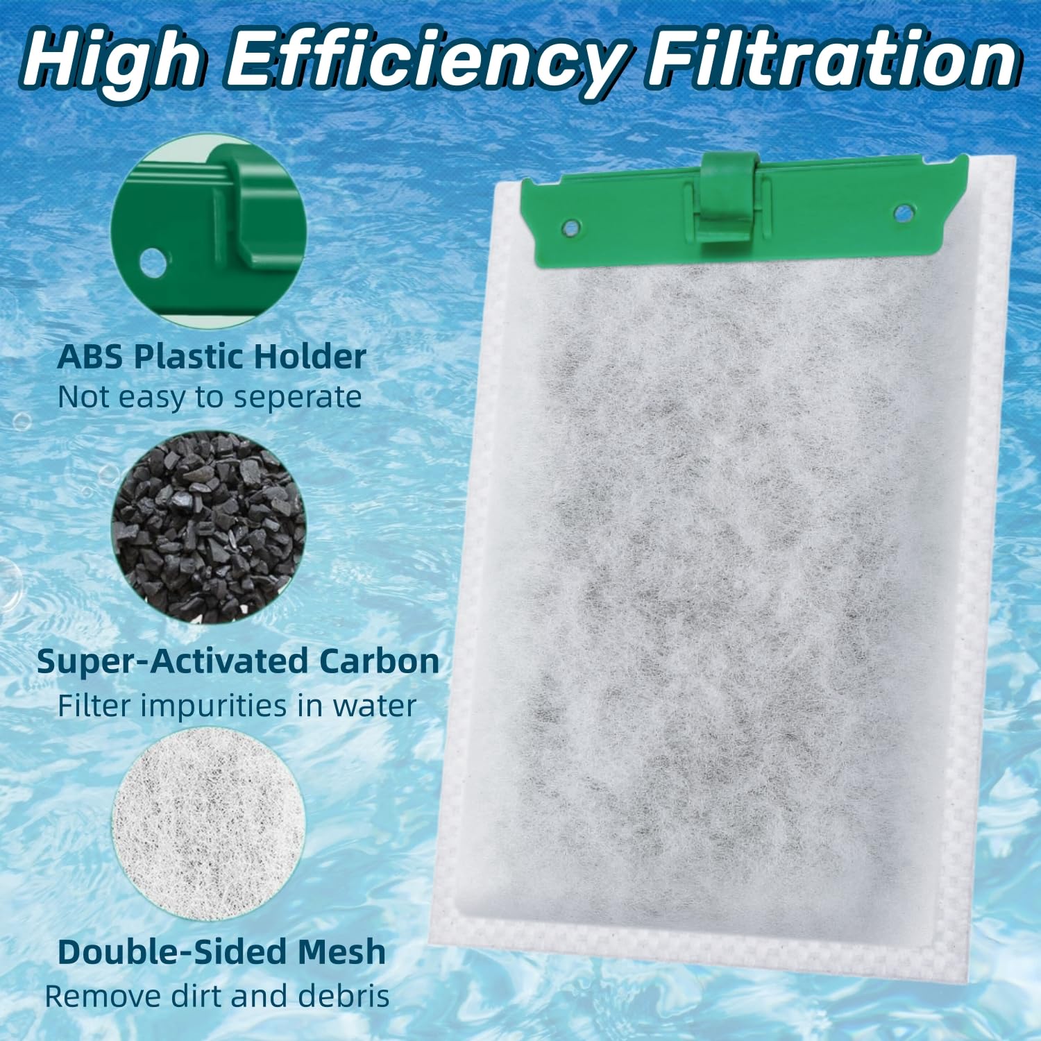 Cartucho de filtro de acuario compatible con filtros de alimentación Tetra Whisper Bio-Bag, cartuchos de filtro de repuesto para cartuchos Tetra ReptoFilter acuarios (6 paquetes, mediano)
