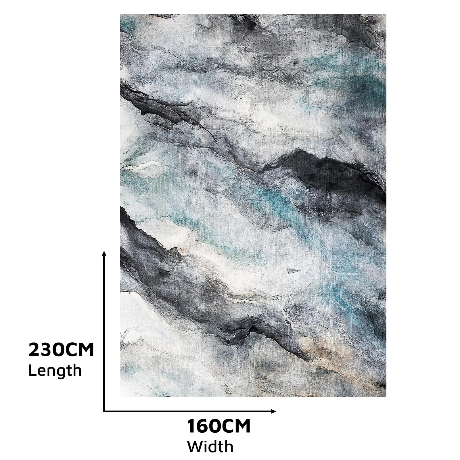 Vamcheer Tappeto Salotto Moderno Lavabile - Tappeto Soggiorno antiscivolo,Camera da Letto Pelo Corto, Tappeti Grande Sala da pranzo, ufficio, corridoio,160x230cm Bluo/Oro