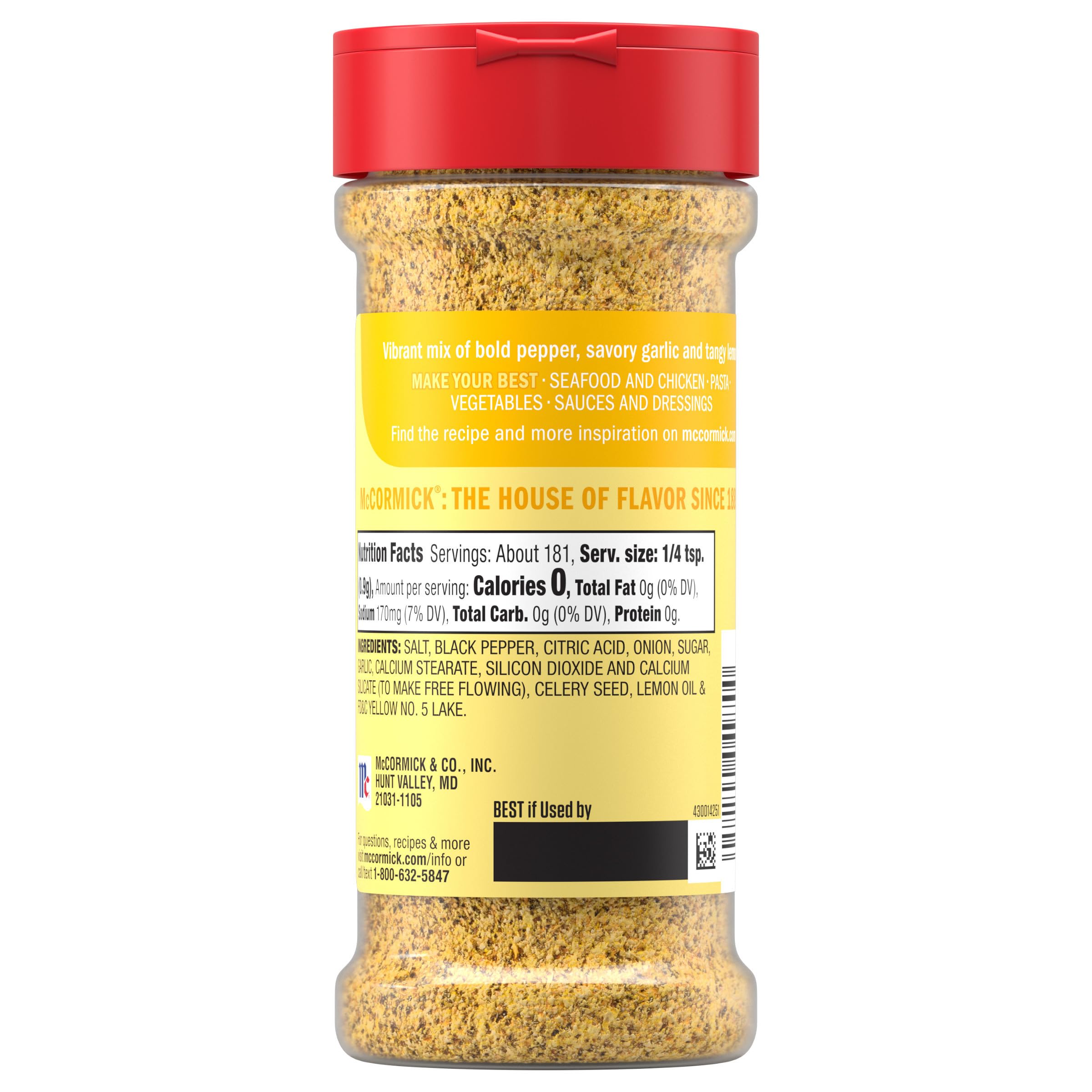 McCormick Perfect Pinch Lemon & Pepper Seasoning, 5.75 oz