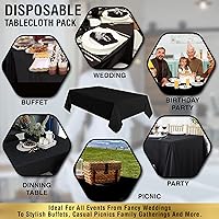 Vista 5 de Mantel de plástico blanco para fiestas, paquete de 12, mantel desechable grueso de color blanco, ideal para bodas, cumpleaños, picnic y campamentos