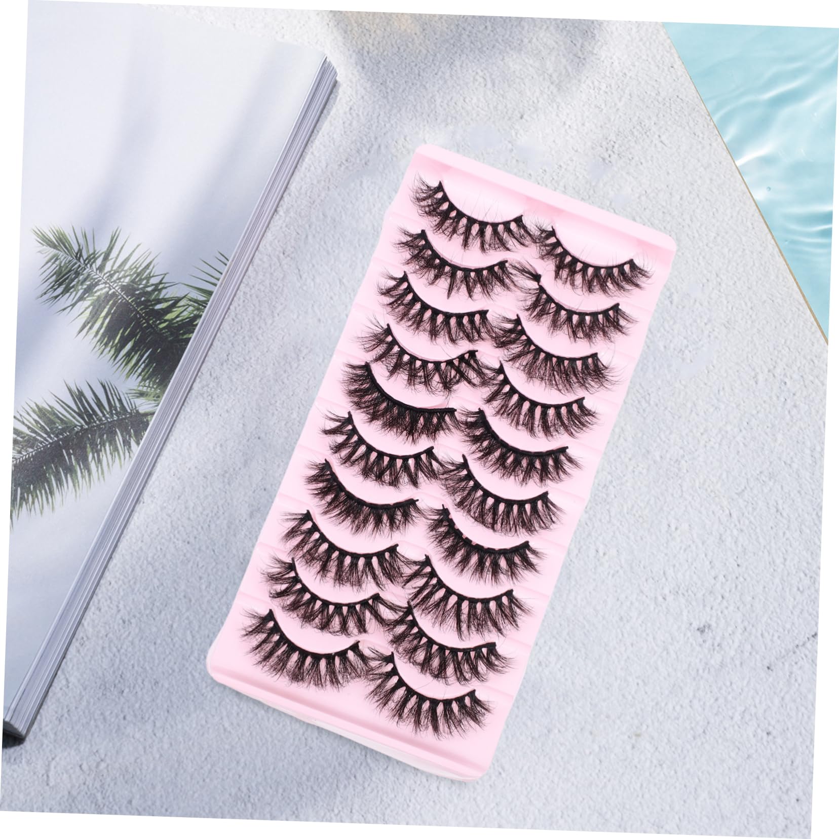 Housoutil 5 Juegos De Pestañas Postizas De Aspecto Natural Extensiones De Cabello Artificial Para Bodas Y Fiestas 10 Pares X 5