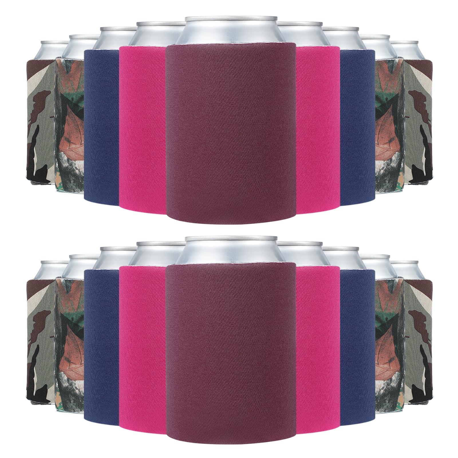 PATIKIL Blank Beer Can Cooler Sleeves 50Pcs Plain Bulk Collapsible Bottle Sleeve Insulated Foam Can Cover for 10oz Bottle Wedding Party HTV Sublimation