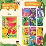 Sinceroduct Make Your Stickers propres pour les enfants, Fun Bug Sticker Kit avec 60 Insecte, Feuilles d'autocollants pour visage animal, parfait pour les récompenses, les fêtes, les cadeaux de vacances et le jour de Noël