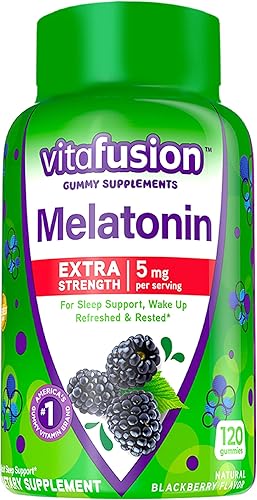 Miniatura 5 de Vitafusion Max Strength - Suplementos de gomitas de melatonina y vitaminas gomosas de melatonina extra fuertes, 5 mg, 120 unidades de gomitas