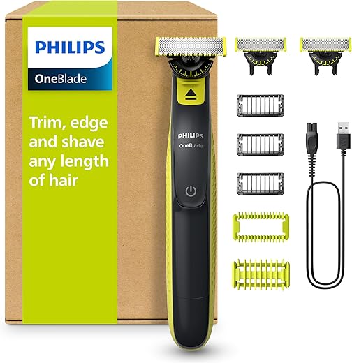 Philips OneBlade 360 Authentic Barber, Electric Facial & Body Shaver & Trimmer, 3x 360 Blades, 3x Fledgling Beard Comb (1.3.5"), 1x Body Kit, QP2824/31