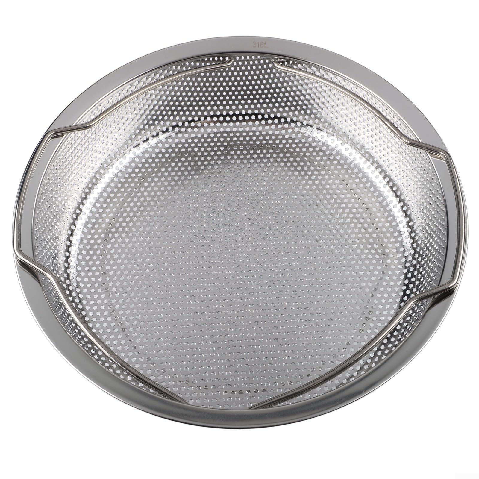 Cesta de vapor de acero inoxidable para olla arrocera en varios tamaños con patrón de agujeros densos y mango ergonómico para elevación segura (extragrande)