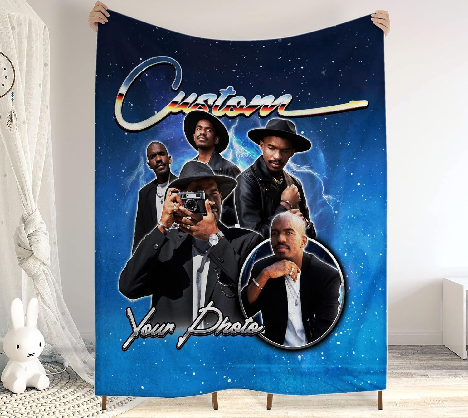 Custom Blanket with Picture, Christmas Throw Blanket for Couch, Customized Blankets with Photos, Custom Face Blanket, Picture Blankets Customized, Boyfriend Gifts Ideas 1